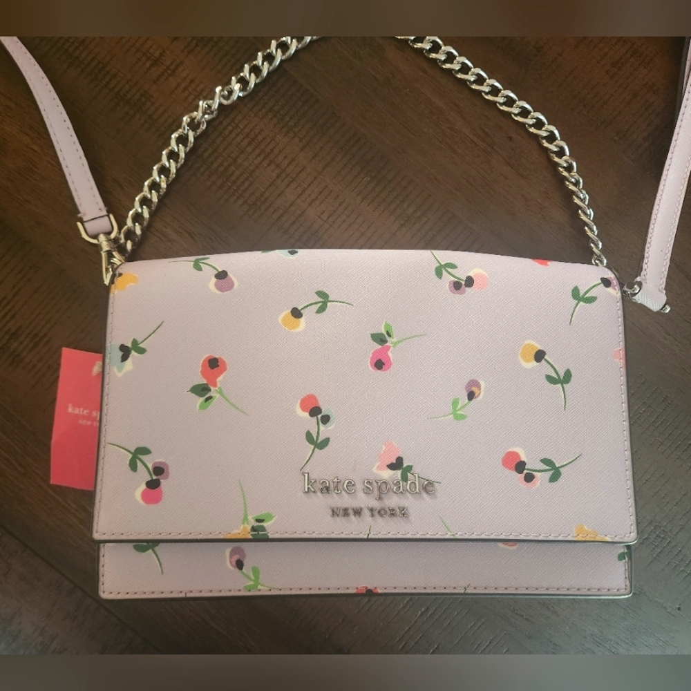 Kate Spade Pink Crossbody Bag‎ with Floral Design
